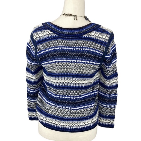 Rachel Roy Blue White Striped Sweater - Picture 3 of 5